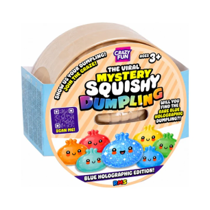 Original Viral Mystery Squishy Dumpling Blue Holographic Edition