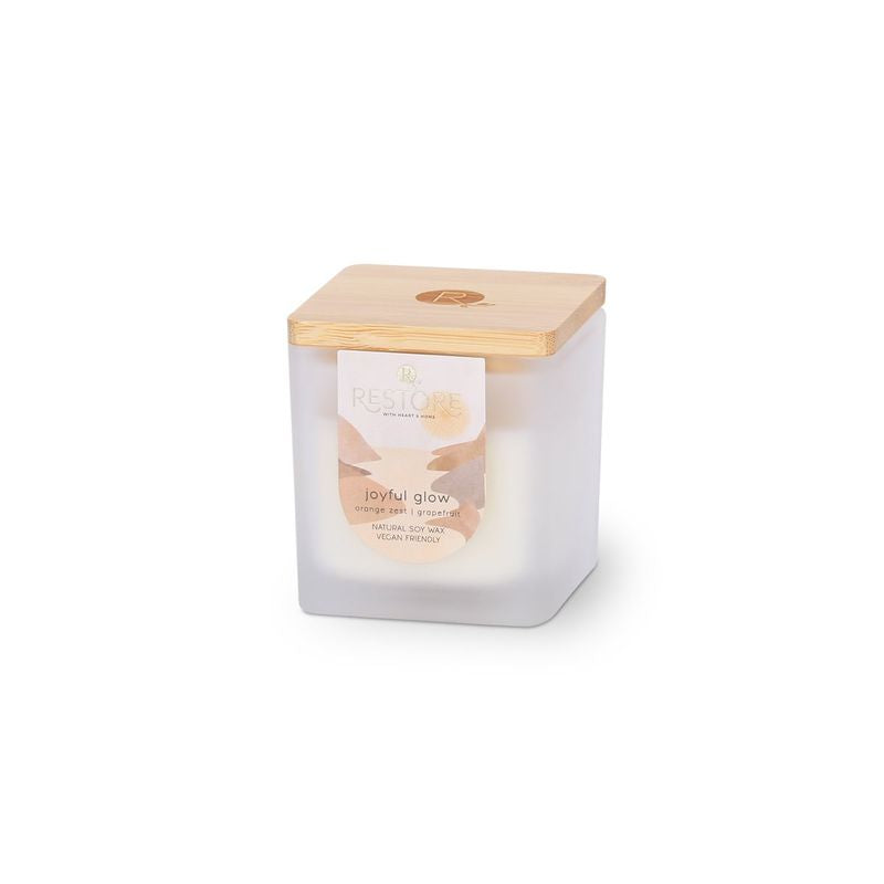 Heart & Home Joyful glow orange zest grape fruit  natural soy wax vegan friendly essential oil 80g