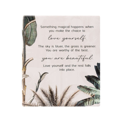 Ceramic Plaque Precious Quote - Exotic Love Yourself Verse