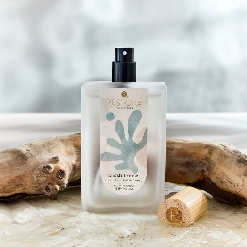 Room Spray -Blissful oasis coconut salted driftwood vegan friendly essential oil 90ml