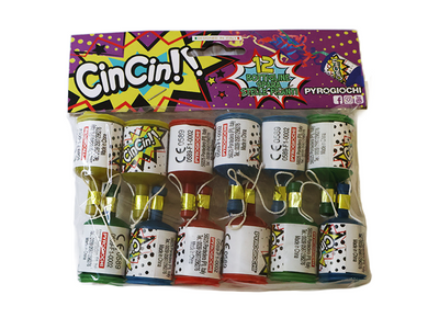 Pyrogiochi CIN CIN Party Popper Bottles, 12-Pack