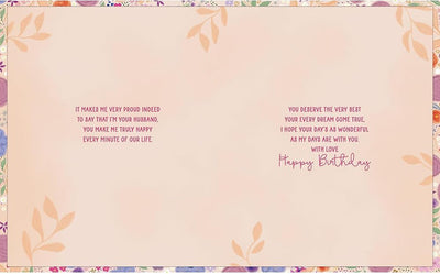 Heart Of Flowers Wife Birthday Card - boxed card 21 x 26 cm