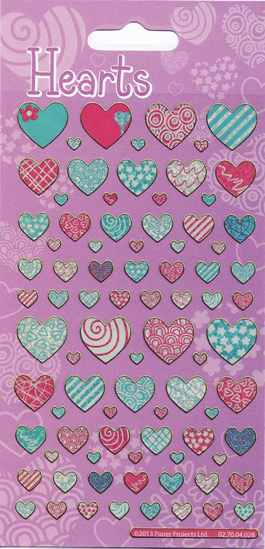 Pattern Hearts Sparkle Stickers