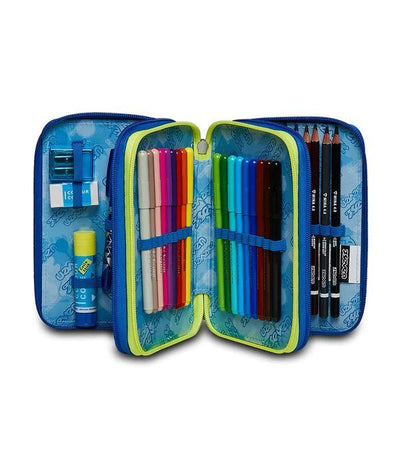 Pencil Case 3 Zip Filled Seven Fluo Belts