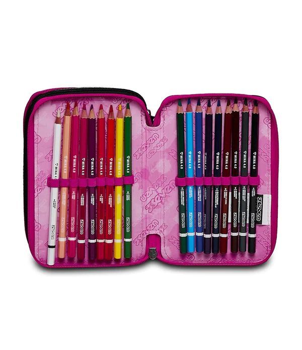 Pencil Case 3 Zip Filled Seven Kiddie Crush