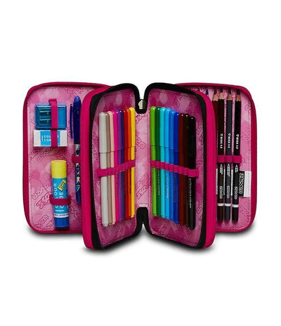 Trailmaker 7 Ring Canvas Cloth Pencil Pouches in Bulk Assorted Color Bundles (96 Pencil Cases in 8 Colors)