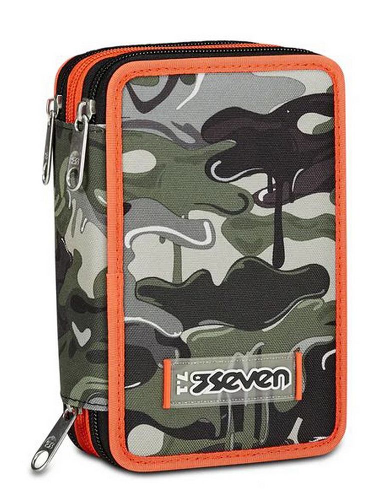 Seven 3 Zip Large Filled Lightventure Pencil Case 45Pcs