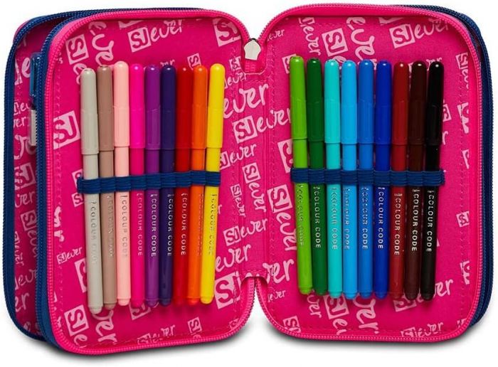 Pencil Case 3 Zip Filled Seven Wingly Girl
