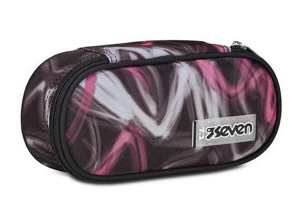 Seven - 1 Zip Oval Pencil Case Girl Rose Violet