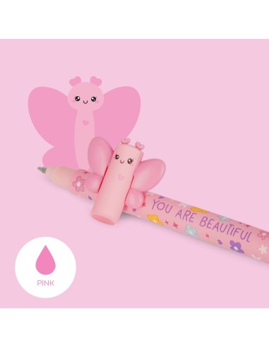 Legami Butterfly Erasable Gel Pen - Pink Ink