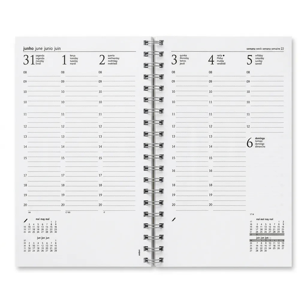 Spiral and soft cover 2027 Diary - 1 week on 2 pages