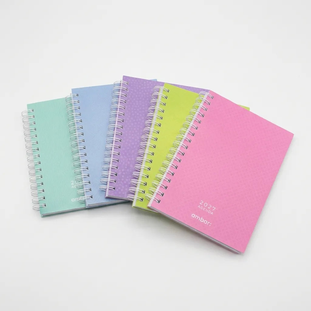 Spiral and soft cover 2027 Diary - 1 day a page saturday and Sunday Half day