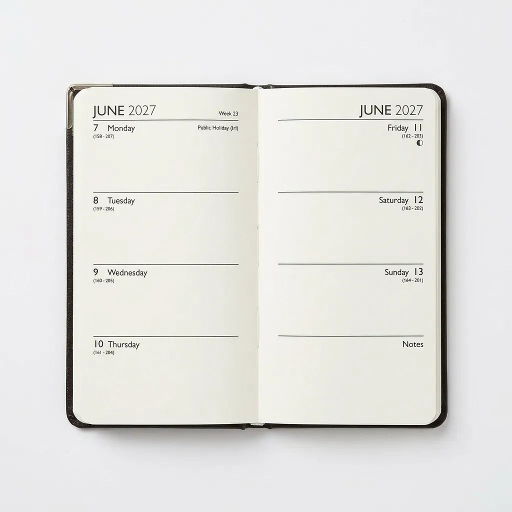 Slim Diary 1 week on 2 pages