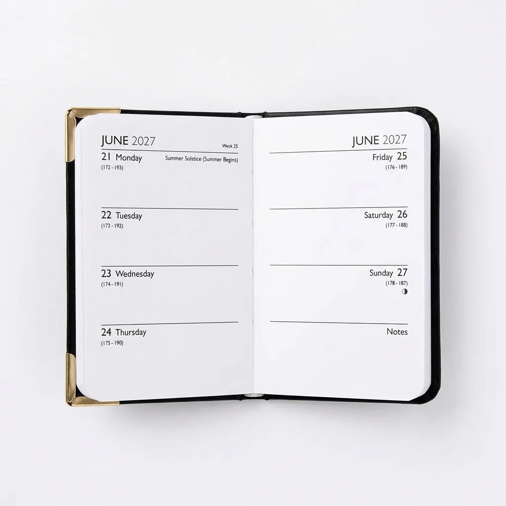 Diary A7 1 week on 2 pages