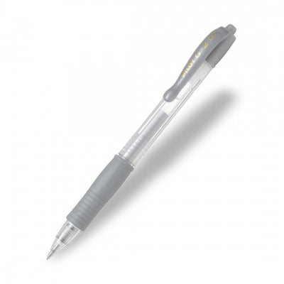 Retractable Gel Ink Pen Metallic Silver 0.7