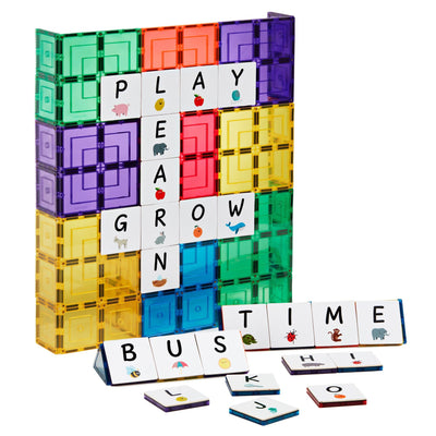 Magnetic Tiles Topper Alphabet Upper Case x 40 Pcs Early Literacy Phonics