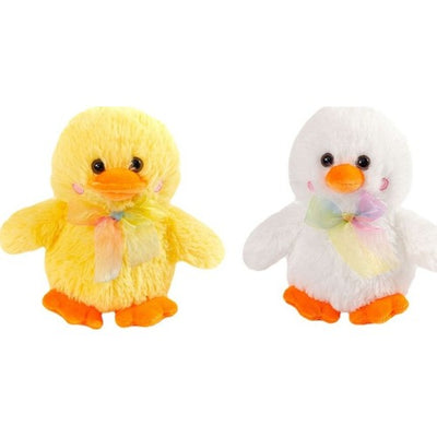 Plush White Chicken and Yellow Duckling 18cm