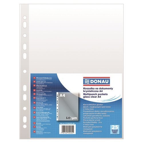 Punched Pockets Clear A4 Plus - 120 Microns - Pkt X25