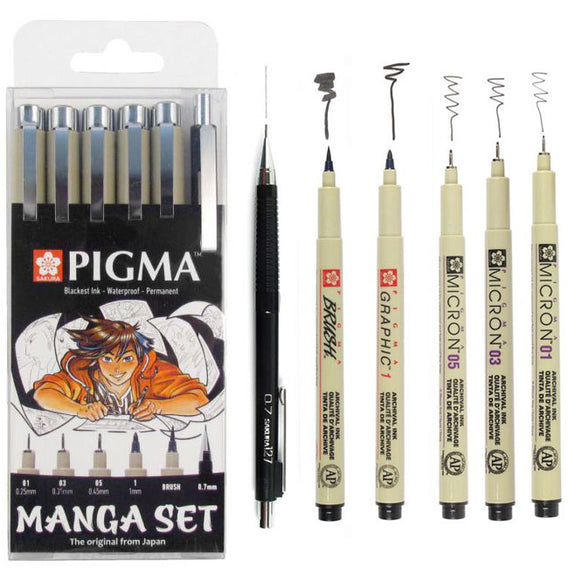 Micron Waterproof - Permanent Pens Manga Set 