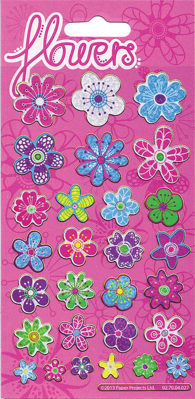 Pretty Flowers Sparkle Stickers
