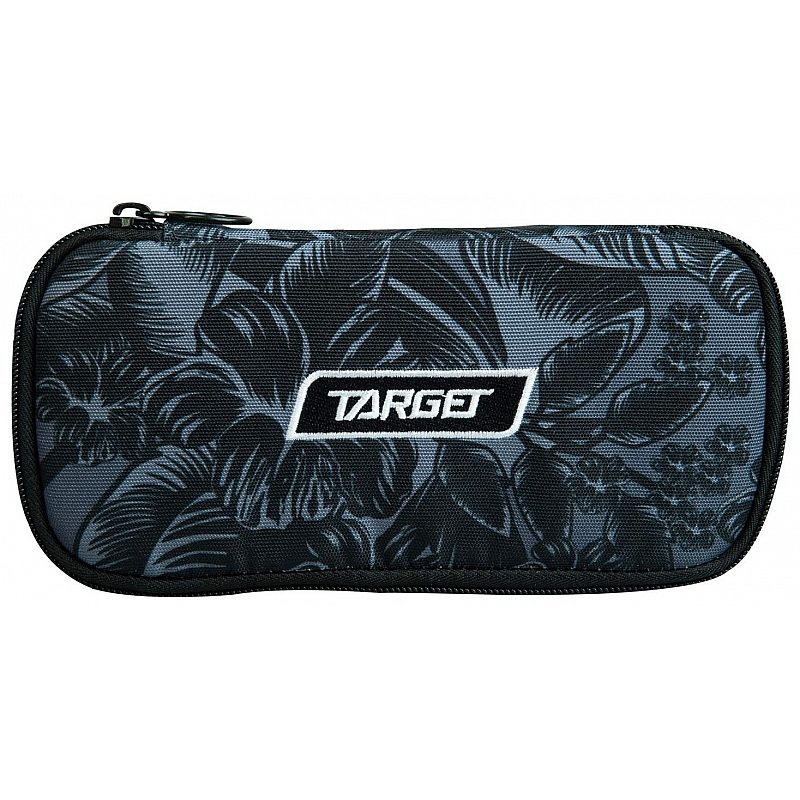 Pencil Case Compact Grey Flowers