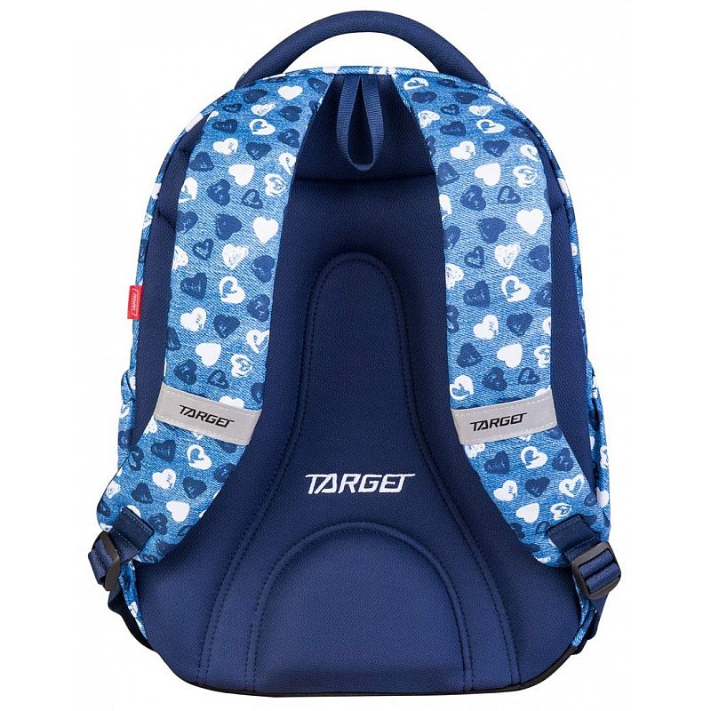 Backpack 2 In 1 Large 3 Zip Curved Jeans Hearts