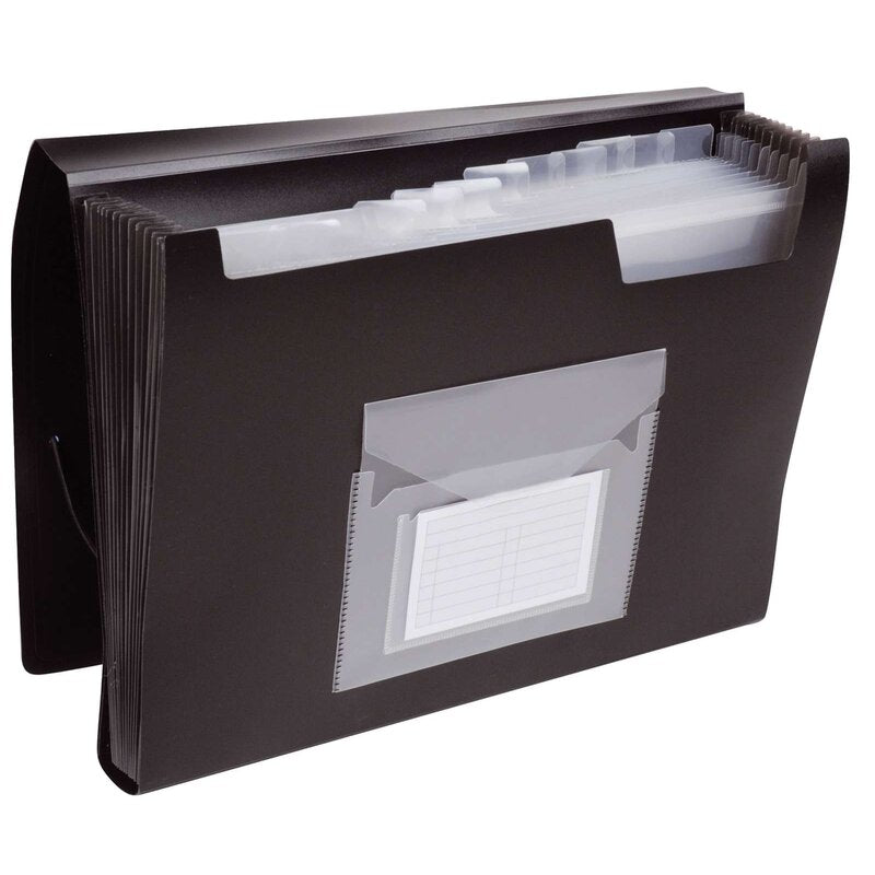 A4 Pvc Expanding Organizer/Accordian File  X12 Black