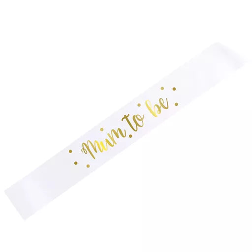 Mum To Be - White Satin Sash