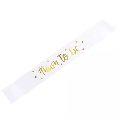 Mum To Be - White Satin Sash