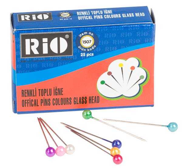 Sewing Pins - Plastic Ball Head Assorted Colours X25Pcs