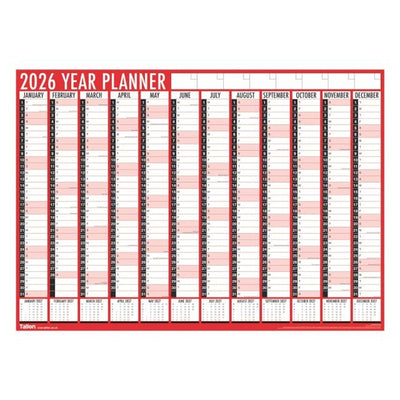 Calendar Full Year Wallplanner 84 x  60cm