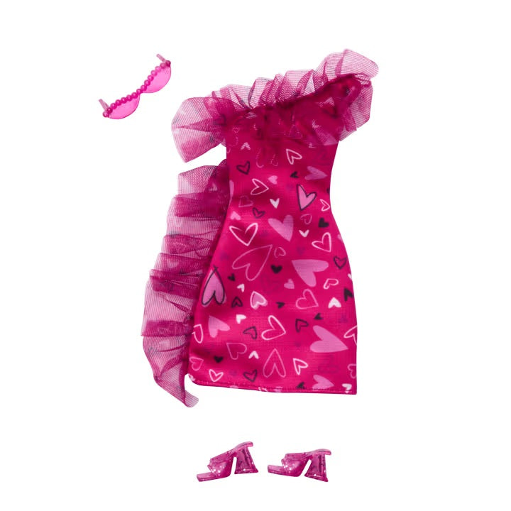 Barbie Fashions Ruffled Pink Heart Dress