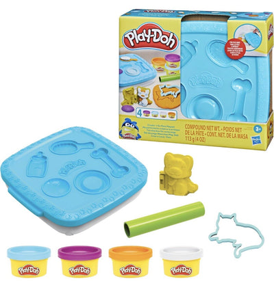 Play-Doh Create N Go Pets Playset Set with Storage Container Arts and Crafts Toys for Kids