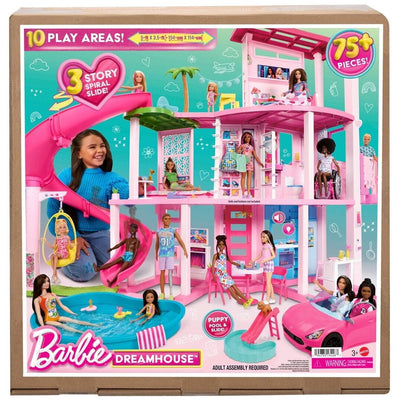 Barbie Dreamhouse Pool Party Doll House with 75+ pc, 3 Story Slide