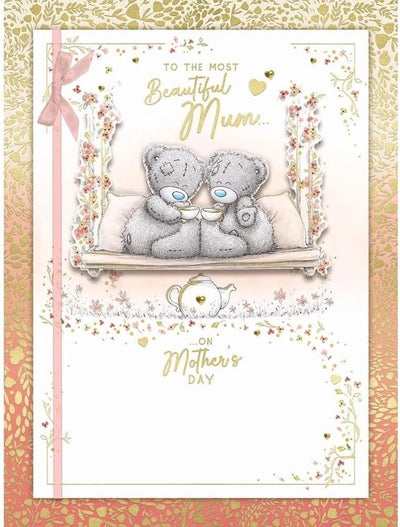 Bears Drinking Tea Mum Luxury Handmade Mother's Day Card With Keepsake Box