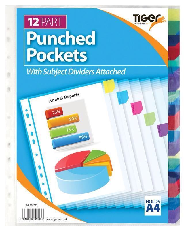 Punched Pockets With 12 Subject Dividers Attached