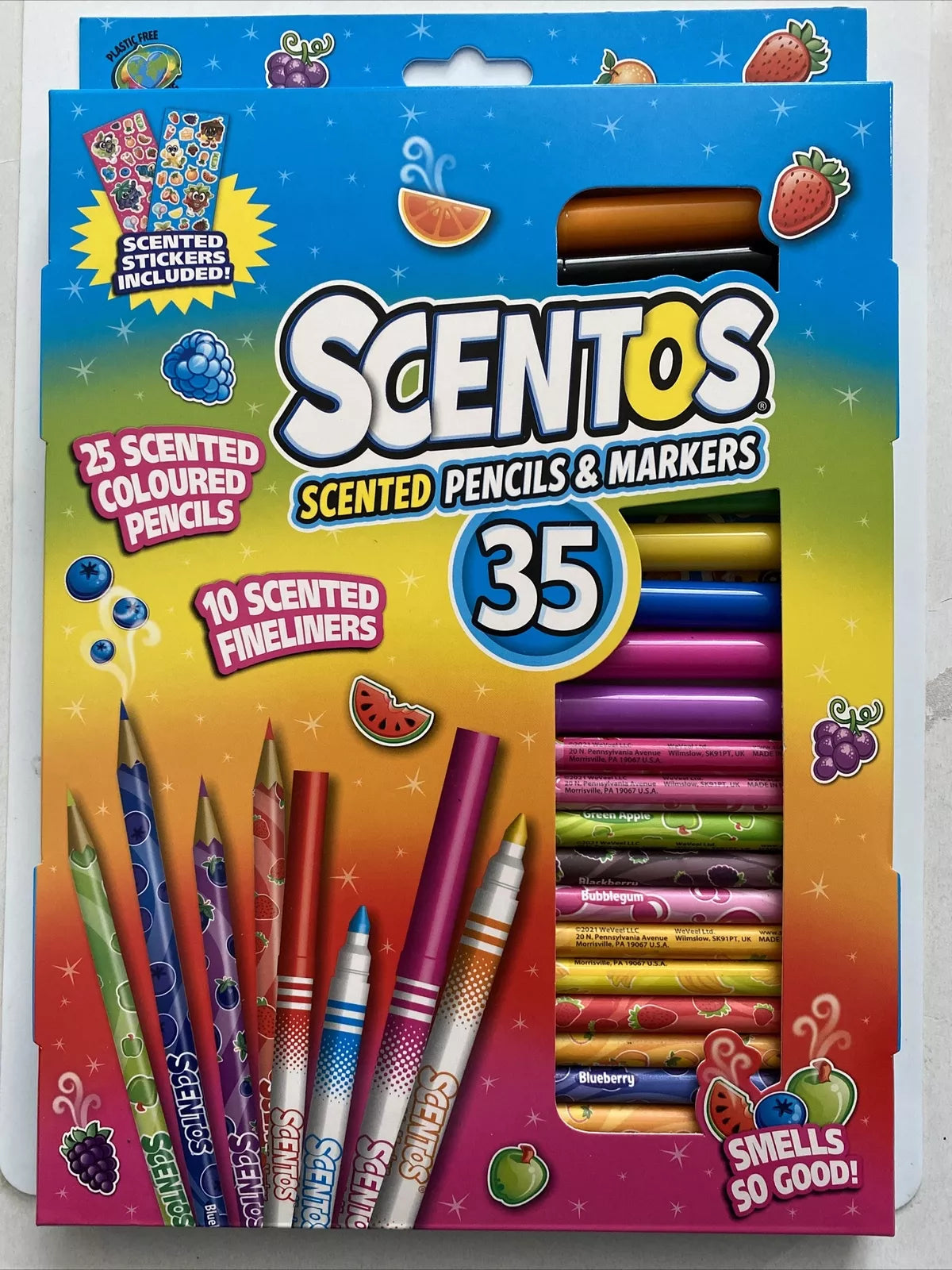 Scented Pencil Colours X 25Pcs - Fine Line Markers X10Pcs