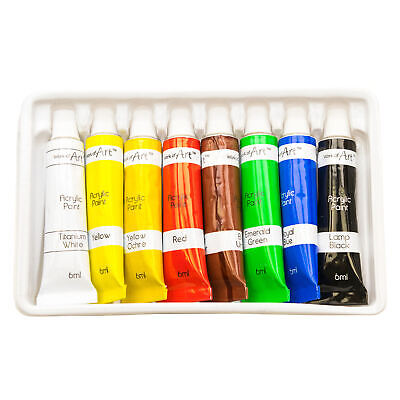 Acrylic Paint Set - 6Ml Tubes - 1 Pkt X8 Coloures