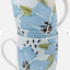 Set of 2 Florens Blue Floral Porcelain Mugs 300ml