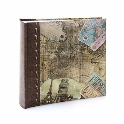 Photo Album Old World Map -  4X6 Photos - Slip In For 200 Photos