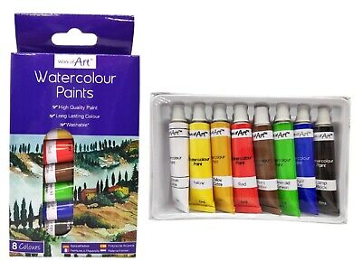 Watercolour Paint Set - 6Ml Tubes - 1 Pkt X8 Coloures