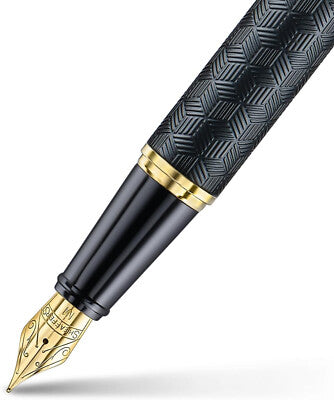 Sheaffer Fountain Pen  Engraved Matt Black Barrel and Chrome Trims