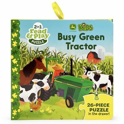 Busy Green Tractor 2-In-1 Read & Play Puzzle