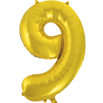 Foil Giant Helium Number Balloon 86Cm Gold - 9