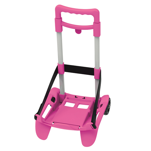 Foldable Trolly For School Bag Pink