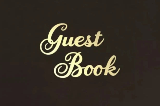 Guest Book - Black Hardcover - Blank Pages