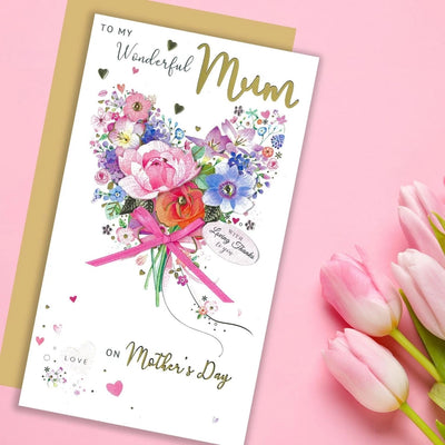 To my Wonderful Mum With Love on Mothers Day Card