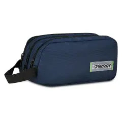 Seven Freethink Unisex 3-Zip Pencil Case - Blue