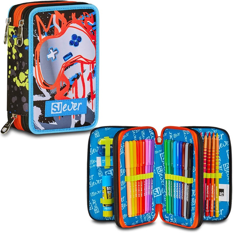 SEVEN SJ GANG EVER RULES BOY Filled 3 zip pencil case