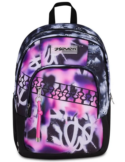 Zaino Scuola Seven Dual Detach Buzzy Note Girl - 2 large compartments fit A4 - 2 bags in 1